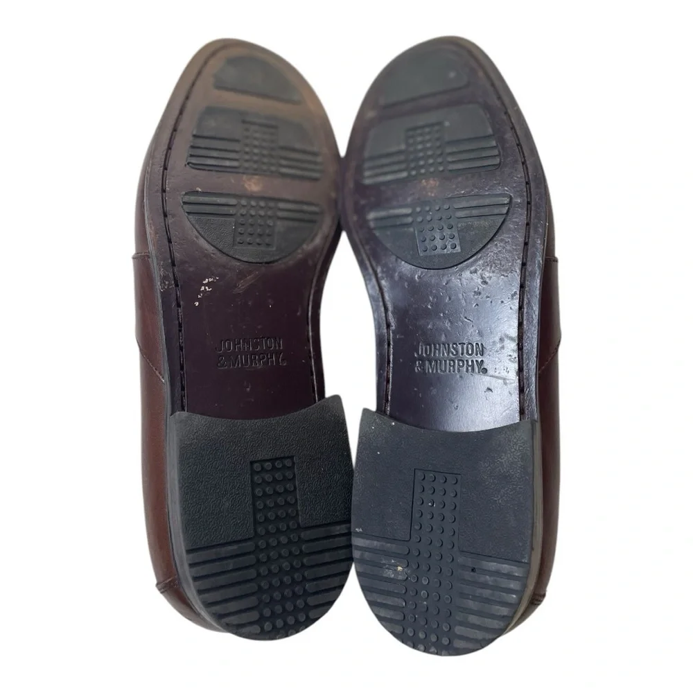 Johnston & Murphy Men’s Halsey Brown Leather Woven Tassel Loafers